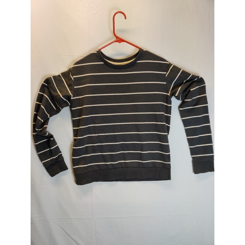 Cotton On Men's  Sweater Gray Striped Sz S/P Crew Neck Lightweight Casual